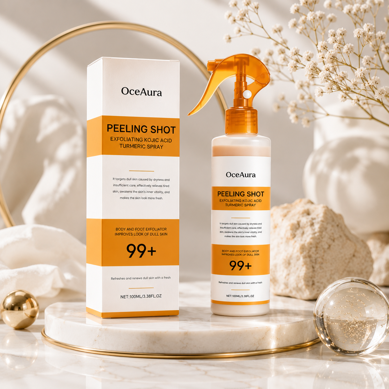 Novaskiny™ Turmeric Kojic Body Spray For Dull Skin, Hydration & Radiance