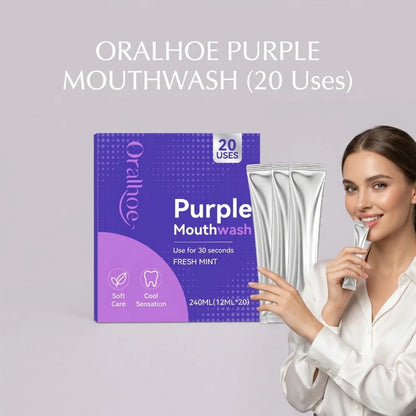 20PCS Purple Mouthwash Strips Fresh Mint Breath Refresh Travel Size Oral Care Daily Hygiene Portable Rinse