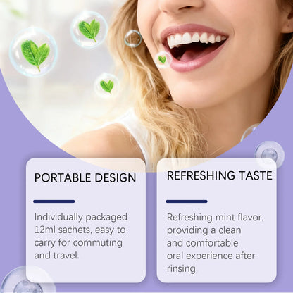 20PCS Purple Mouthwash Strips Fresh Mint Breath Refresh Travel Size Oral Care Daily Hygiene Portable Rinse