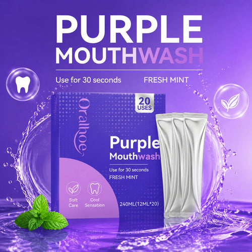 20PCS Purple Mouthwash Strips Fresh Mint Breath Refresh Travel Size Oral Care Daily Hygiene Portable Rinse