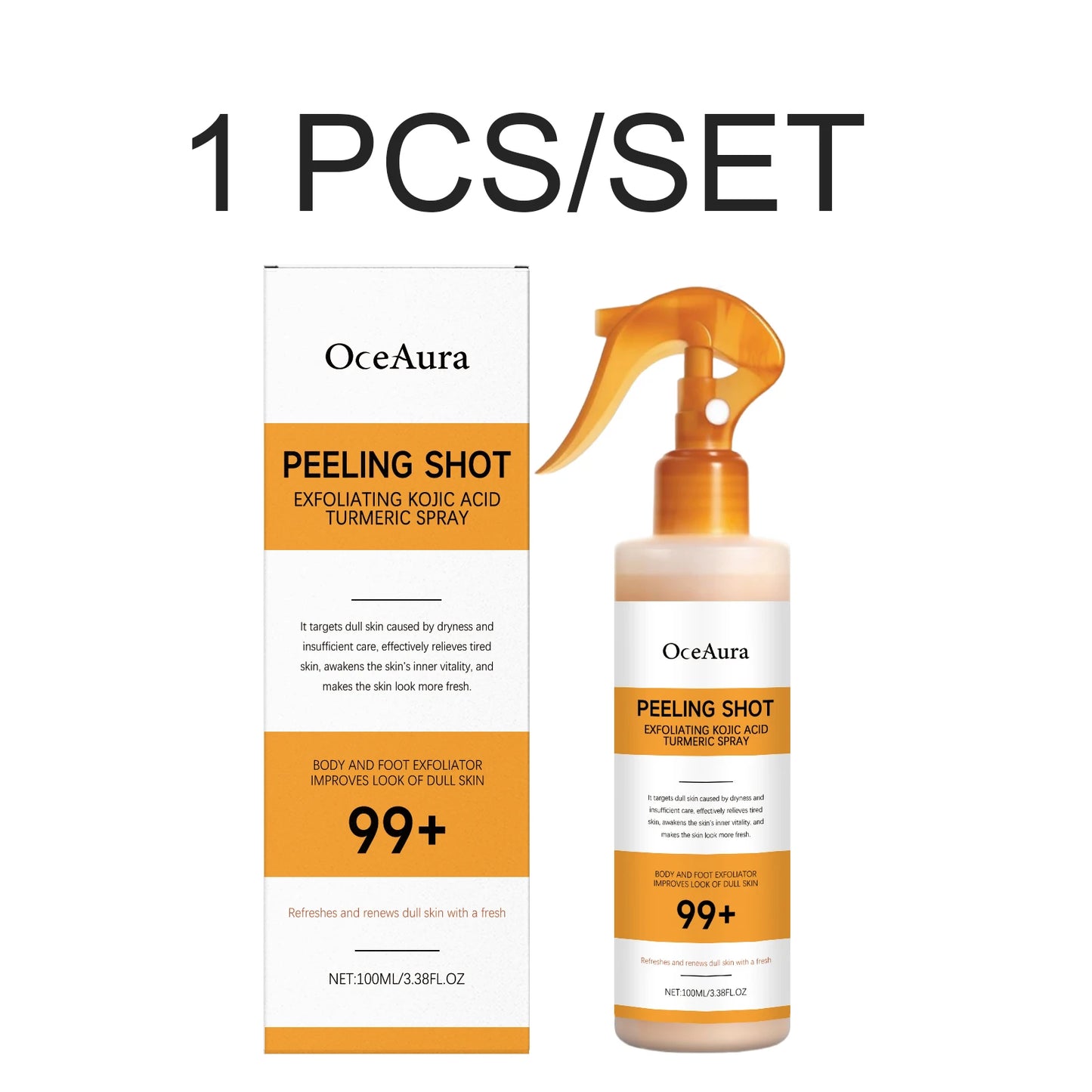 Kojic Acid Turmeric Spray Exfoliating Body Spray Brightening Smoothing Dull Skin Hydrating Body Keratin Care All Skin Types