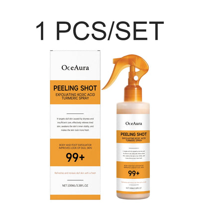 Kojic Acid Turmeric Spray Exfoliating Body Spray Brightening Smoothing Dull Skin Hydrating Body Keratin Care All Skin Types