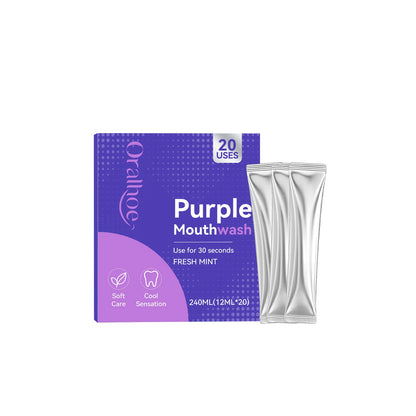20PCS Purple Mouthwash Strips Fresh Mint Breath Refresh Travel Size Oral Care Daily Hygiene Portable Rinse