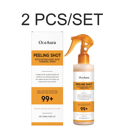 Kojic Acid Turmeric Spray Exfoliating Body Spray Brightening Smoothing Dull Skin Hydrating Body Keratin Care All Skin Types