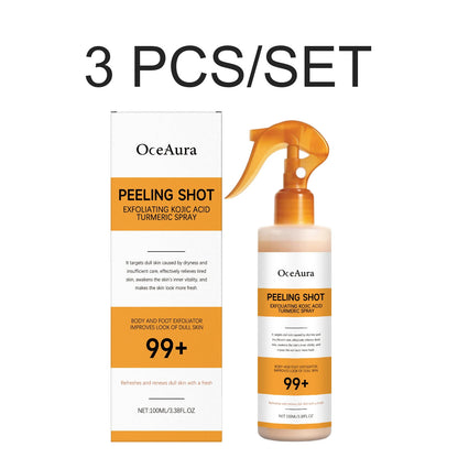 Kojic Acid Turmeric Spray Exfoliating Body Spray Brightening Smoothing Dull Skin Hydrating Body Keratin Care All Skin Types